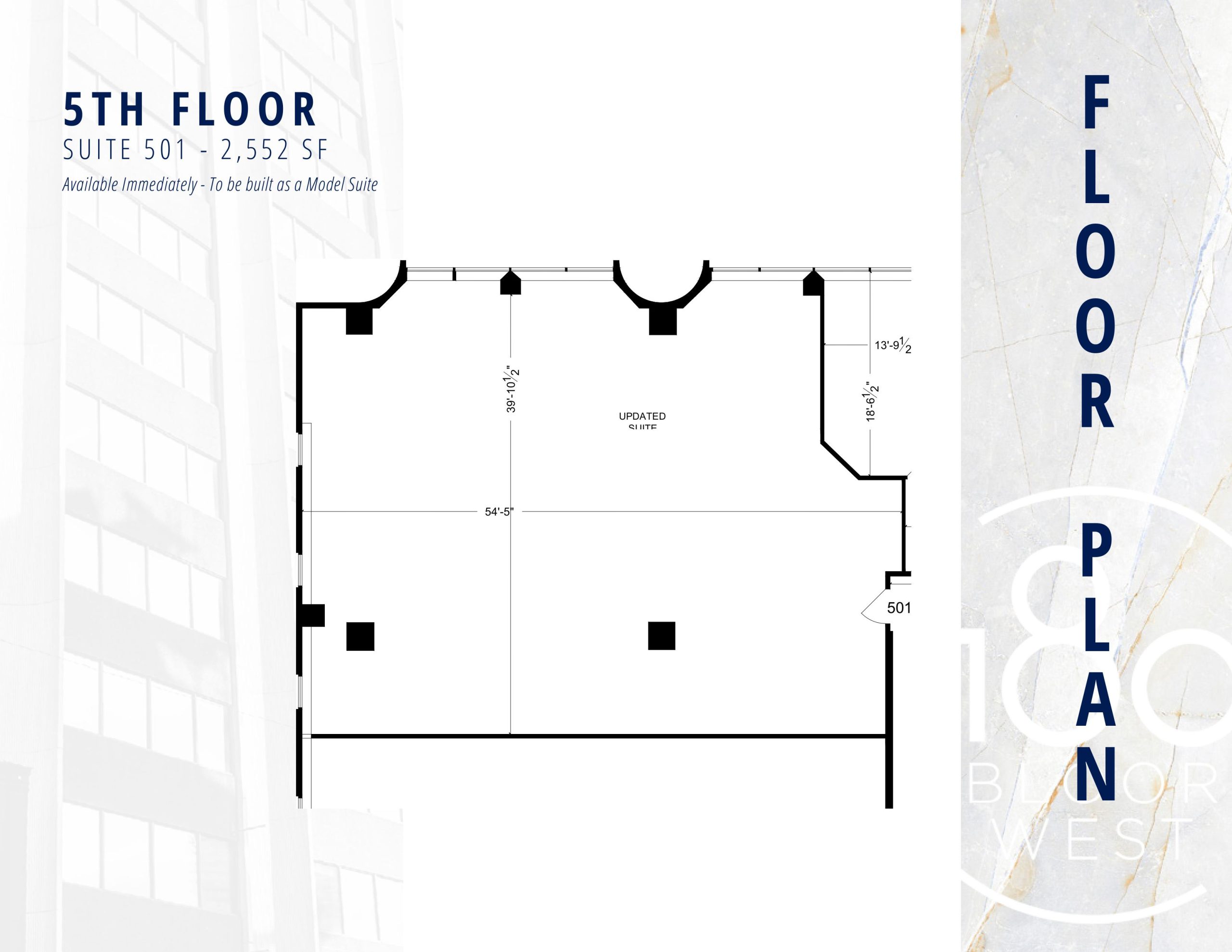 Suite 501, 2,552 Sq. Ft., Available immediately