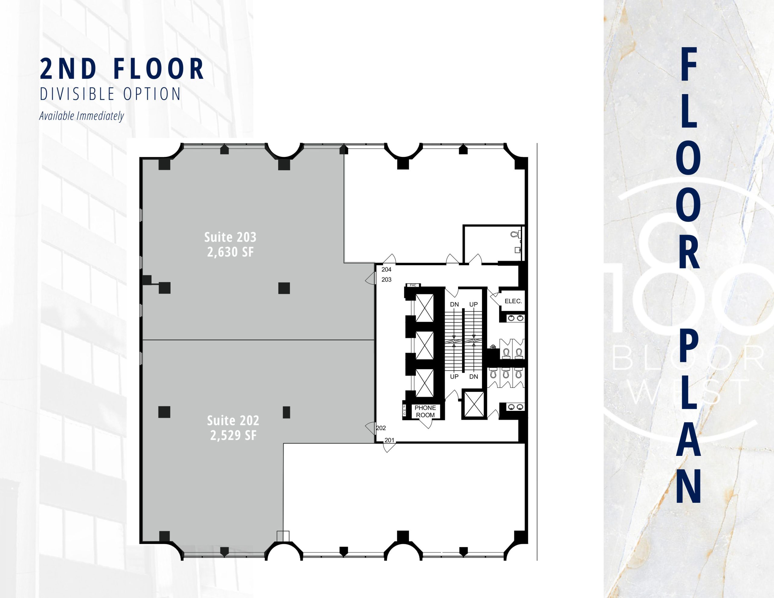 Suite 202, 5,159 Sq. Ft. Available immediately, Divisible